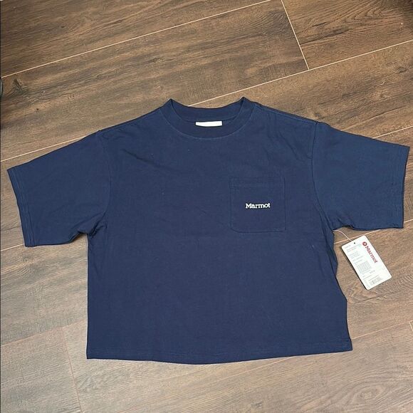NWT Women’s Marmot Boxy Tee - Navy Blue Size Small - Picture 1 of 7